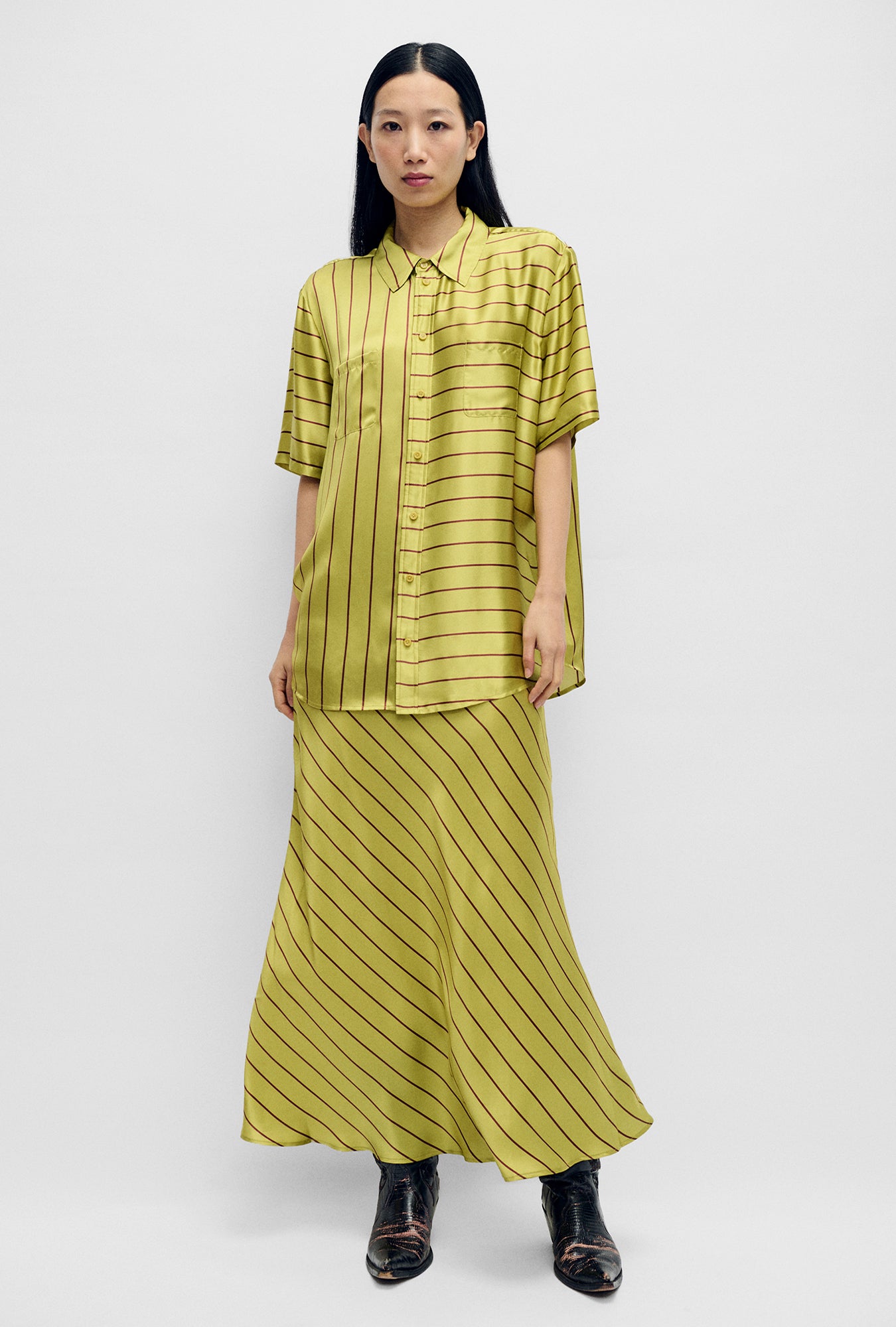 SHORT SLEEVE BOYFRIEND SHIRT 2.0 CACTUS STRIPE