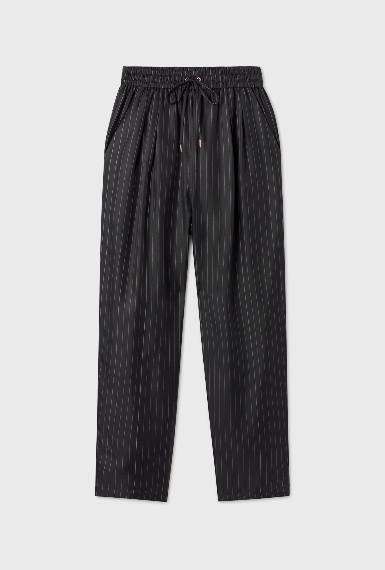 TWILL SLOUCH PANTS PINSTRIPE BLACK / WHITE