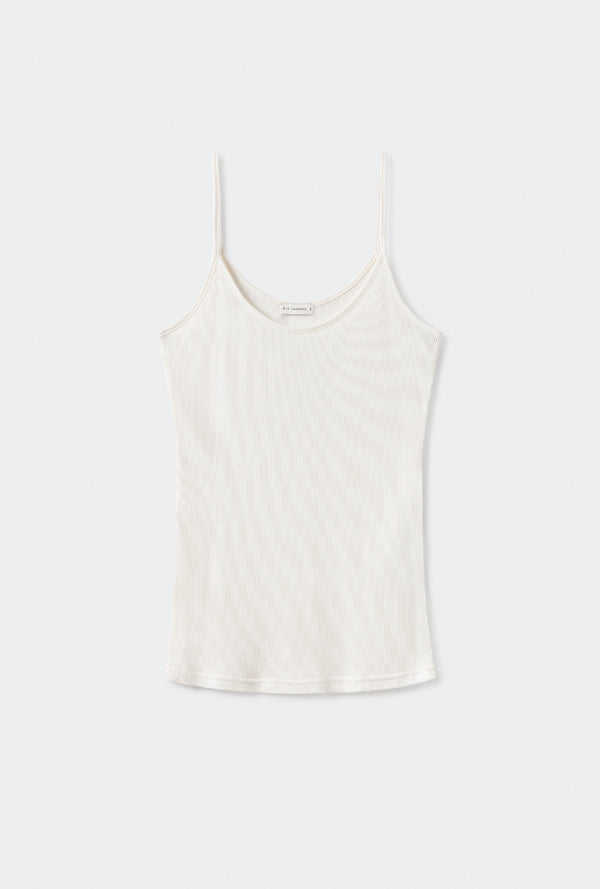 RIBBED CAMI WHITE