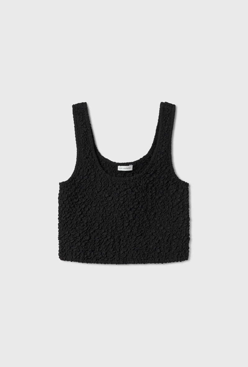 POPCORN CROPPED CAMI BLACK