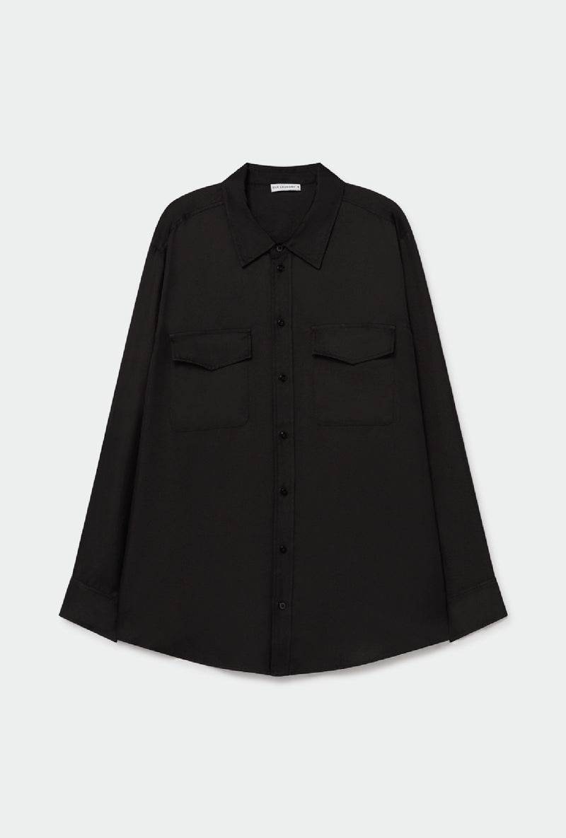 TWILL BOYFRIEND SHIRT BLACK