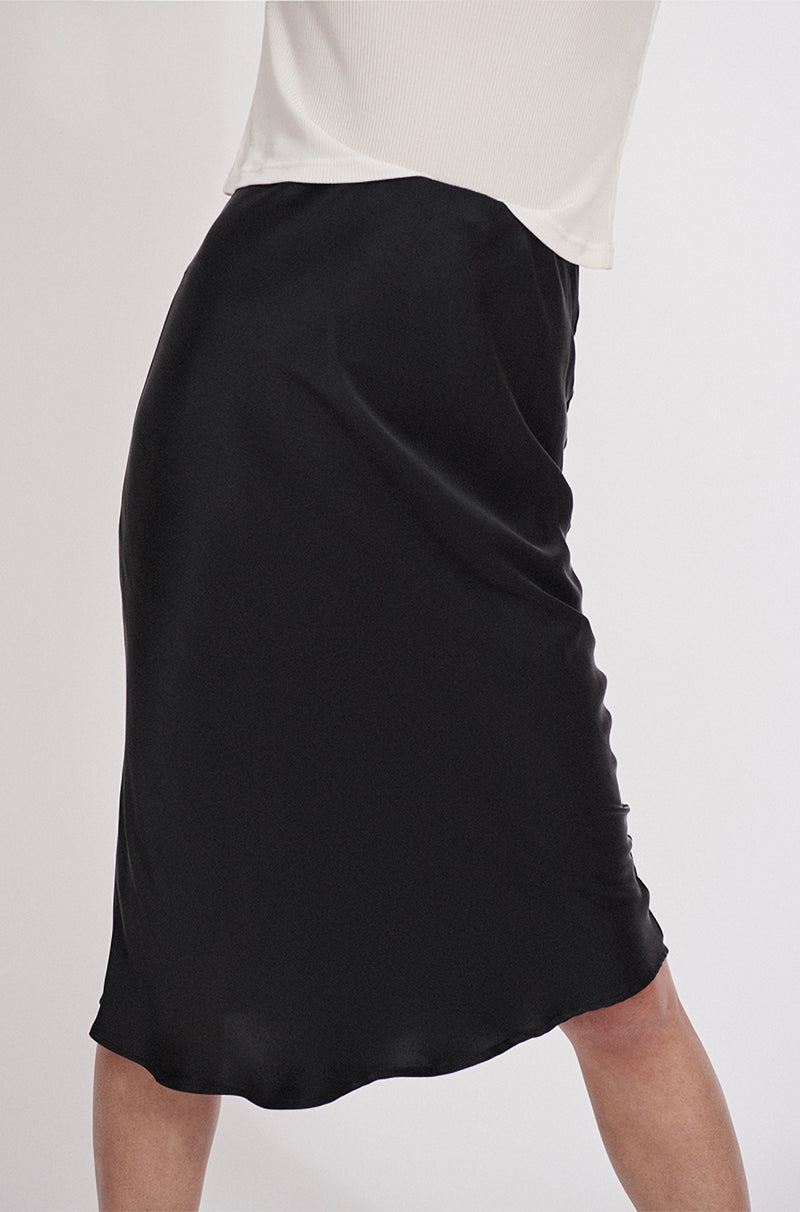 BIAS CUT SKIRT BLACK