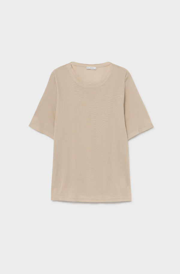 RIBBED T-SHIRT HAZELNUT