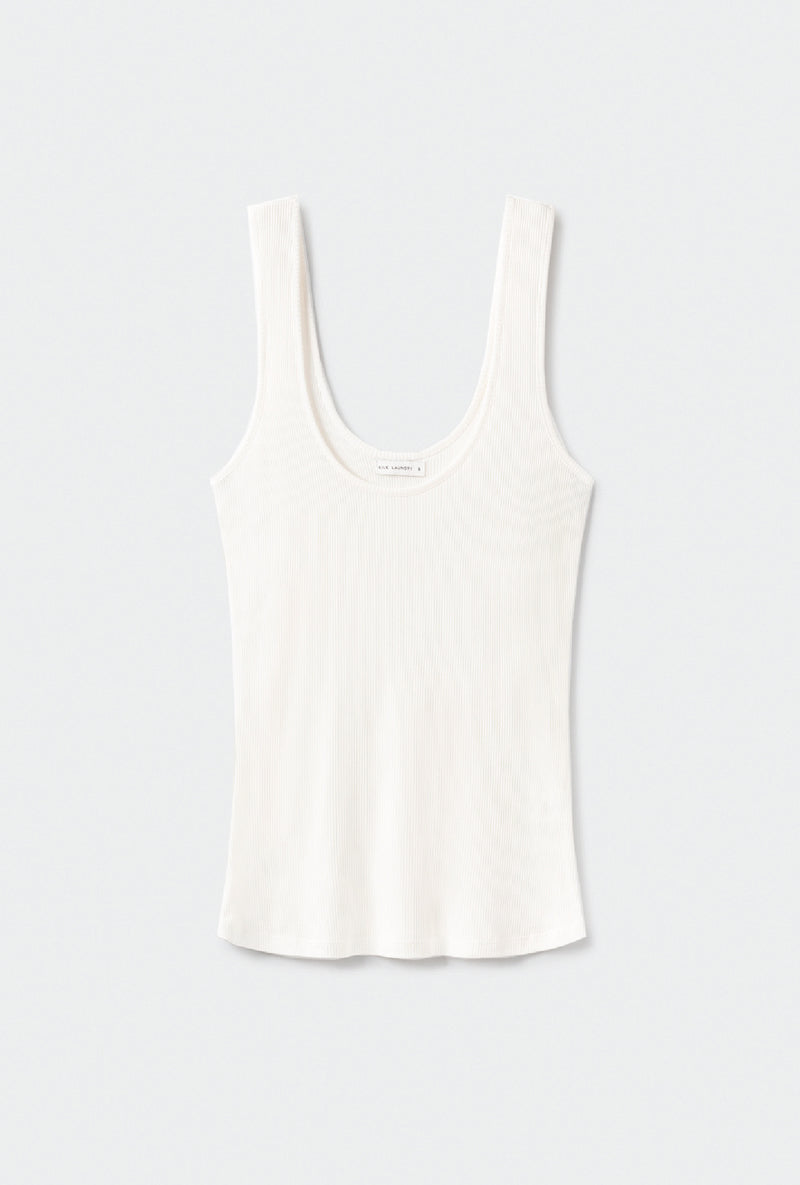 RIBBED TANK WHITE