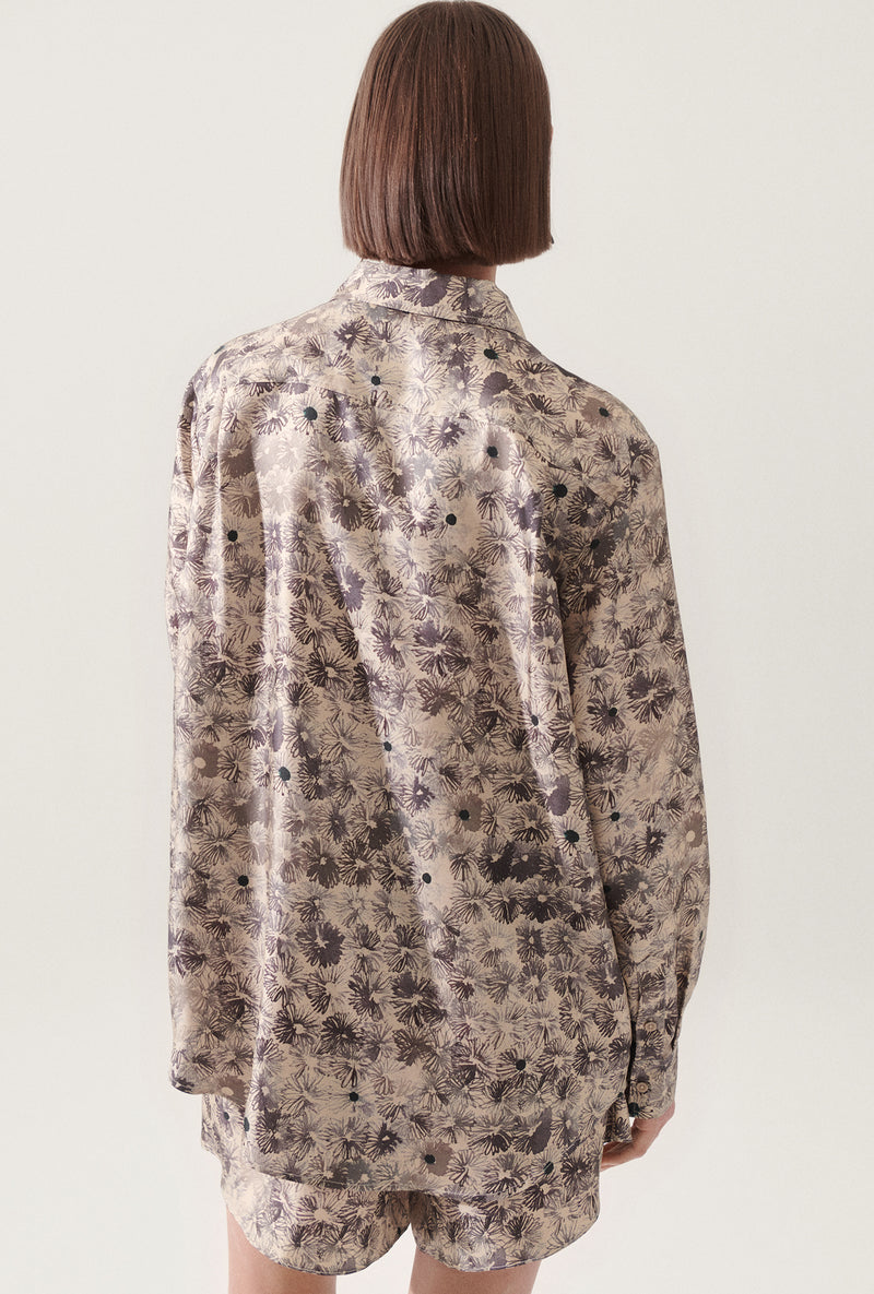 TWILL BOYFRIEND SHIRT ASTER FLORAL