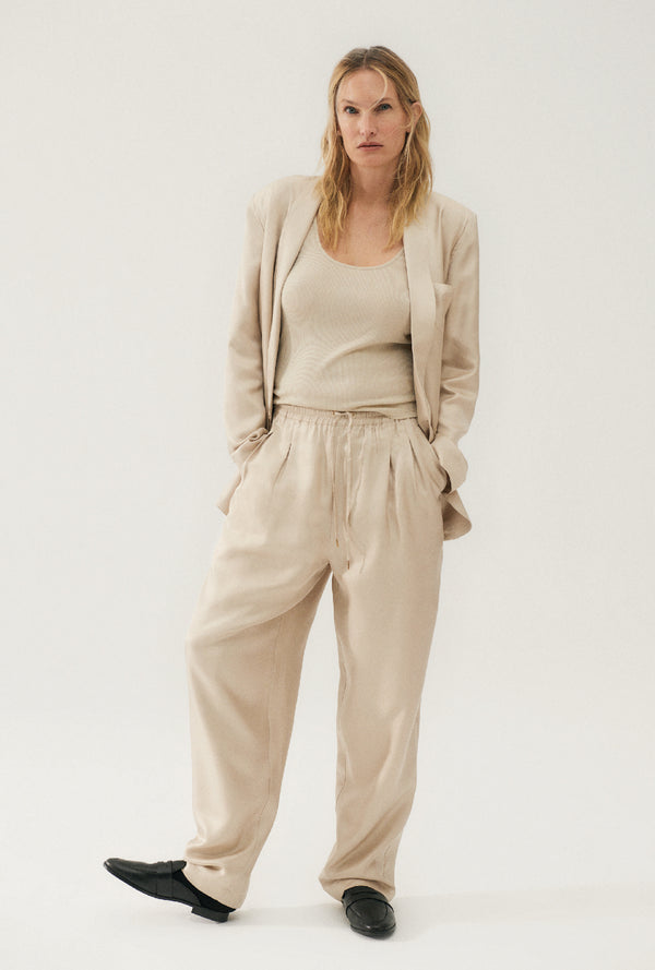 TWILL SLOUCH PANTS HAZELNUT