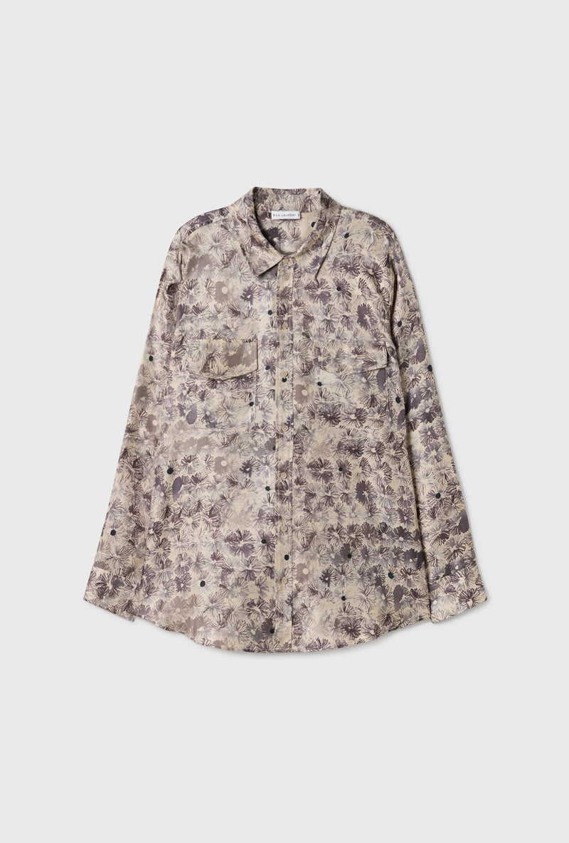 TWILL BOYFRIEND SHIRT ASTER FLORAL