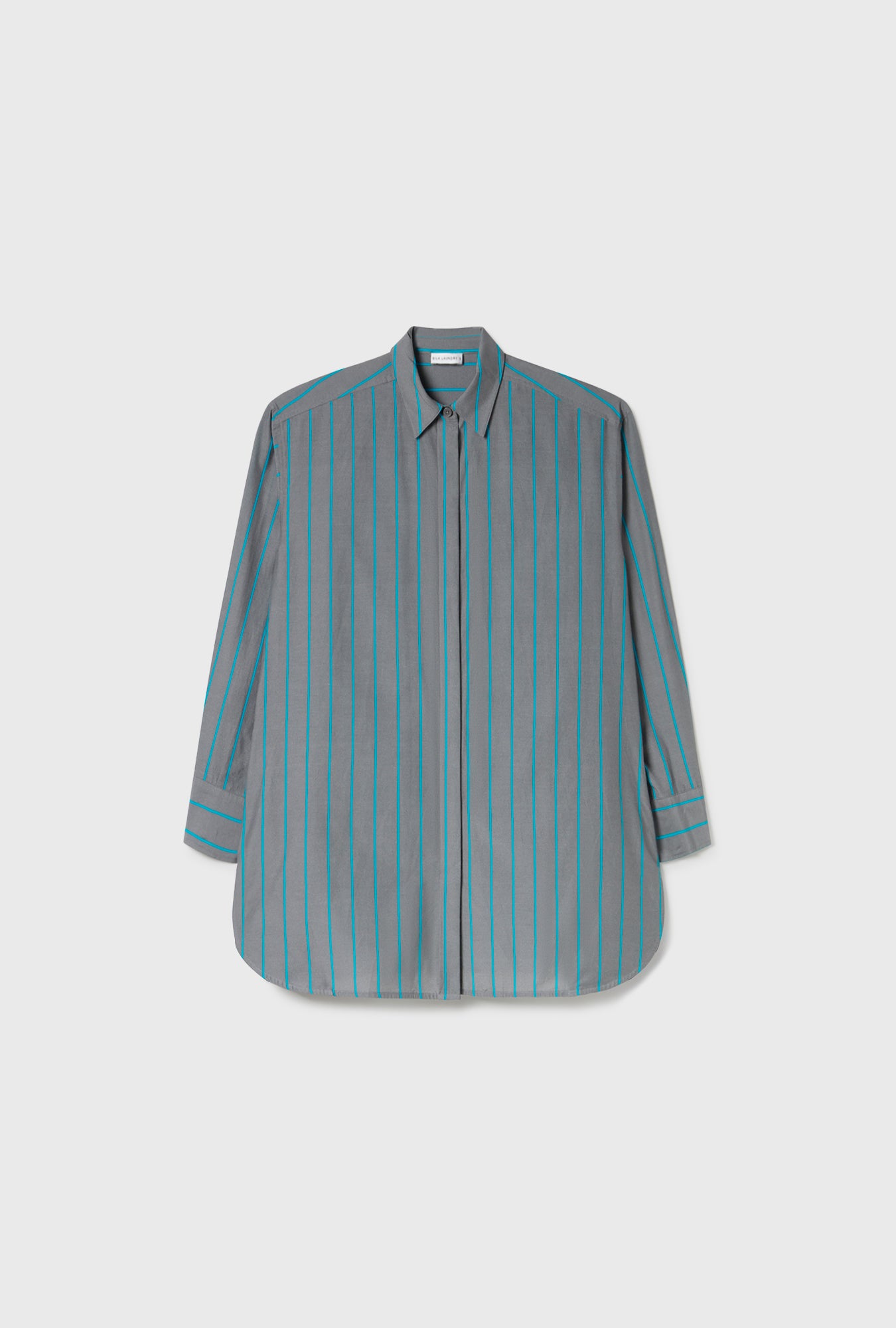 COTTON SILK MORNING SHIRT OXYGEN STRIPE