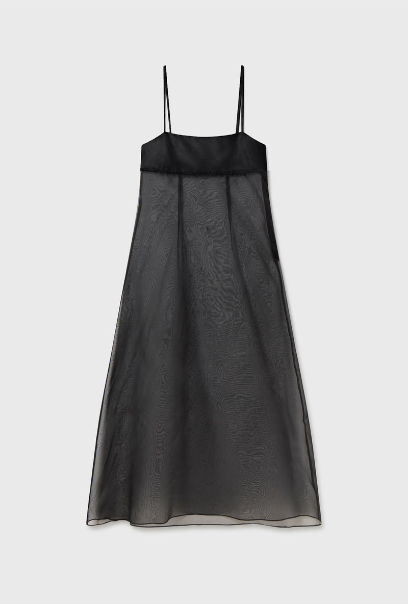 ORGANZA A-LINE DRESS BLACK