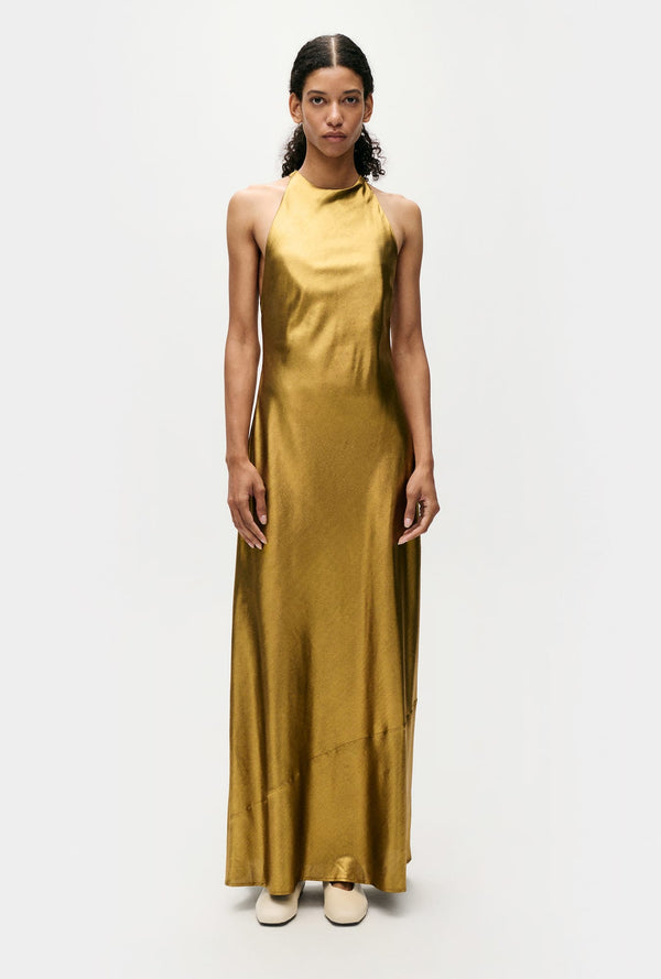 HIGH LOW DRESS GOLD