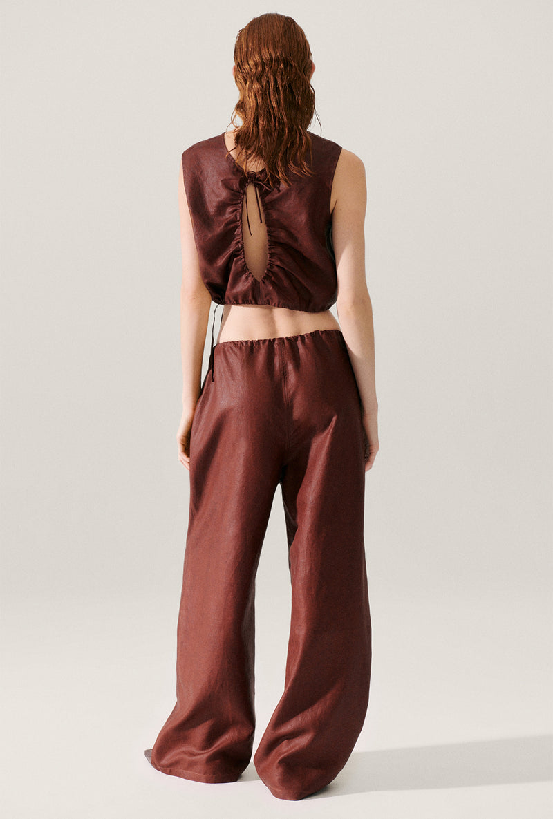 MUD SILK DRAWSTRING TROUSER IRON